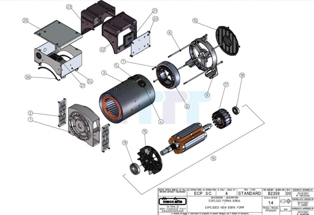 Phụ tùng Mecc Alte ECP3: Danh sách linh kiện và Cách mua hàng chính&nbsp;hãng